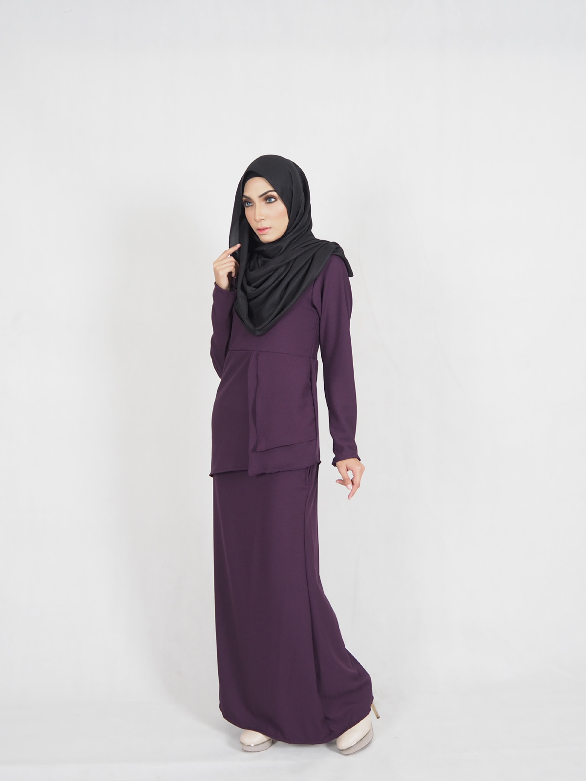 SW4431 Baju Kurung (Plus Size Maternity) Purple