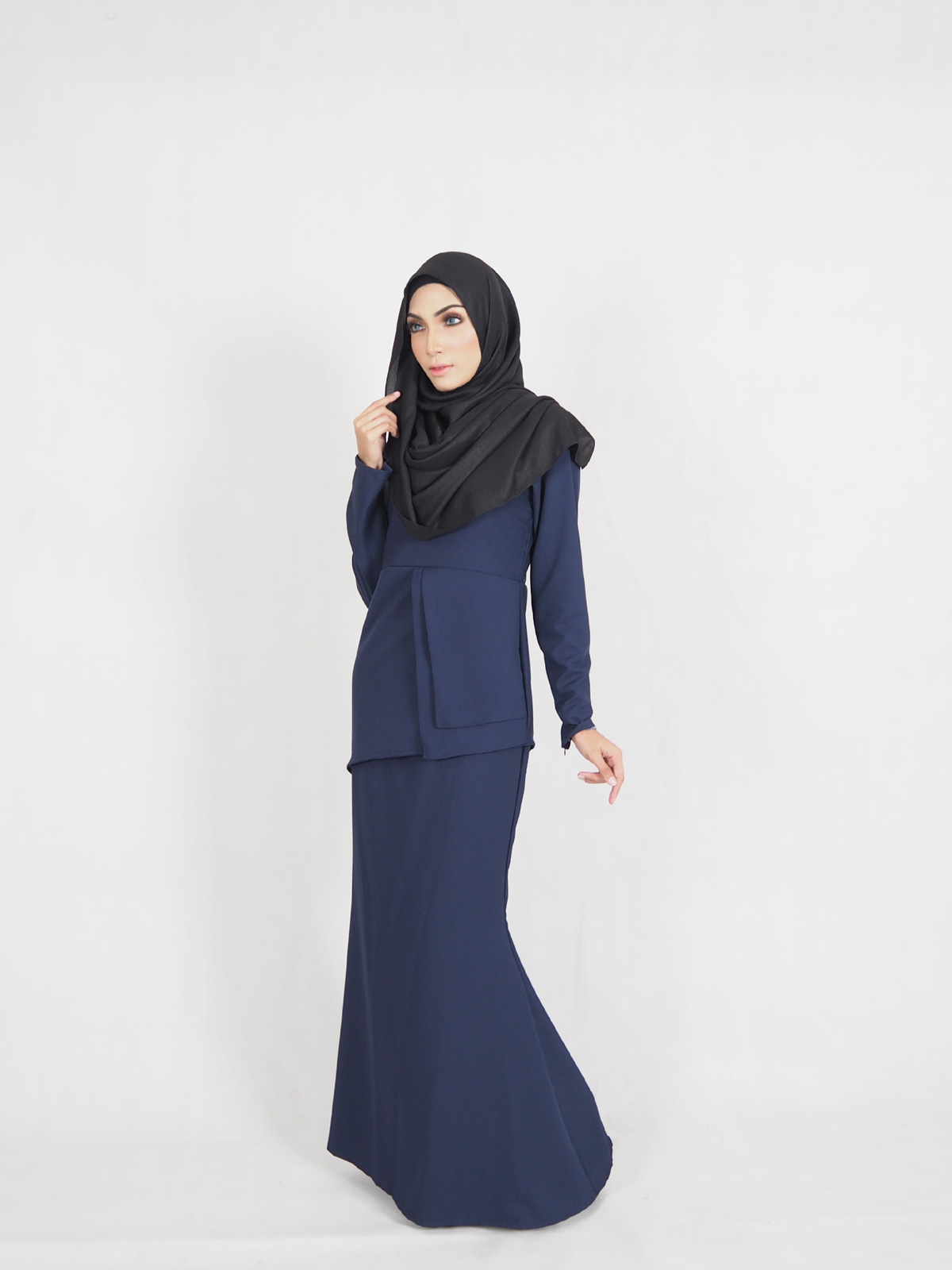 SW4432 Baju Kurung (Plus Size Maternity) Dark Blue