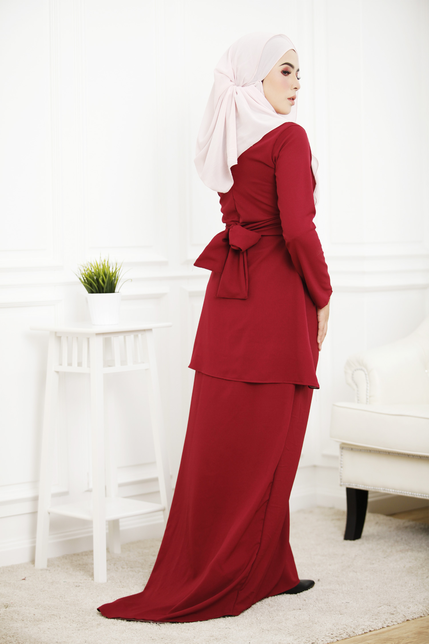 SW4460 Baju Kurung (Plus Size) Maroon 