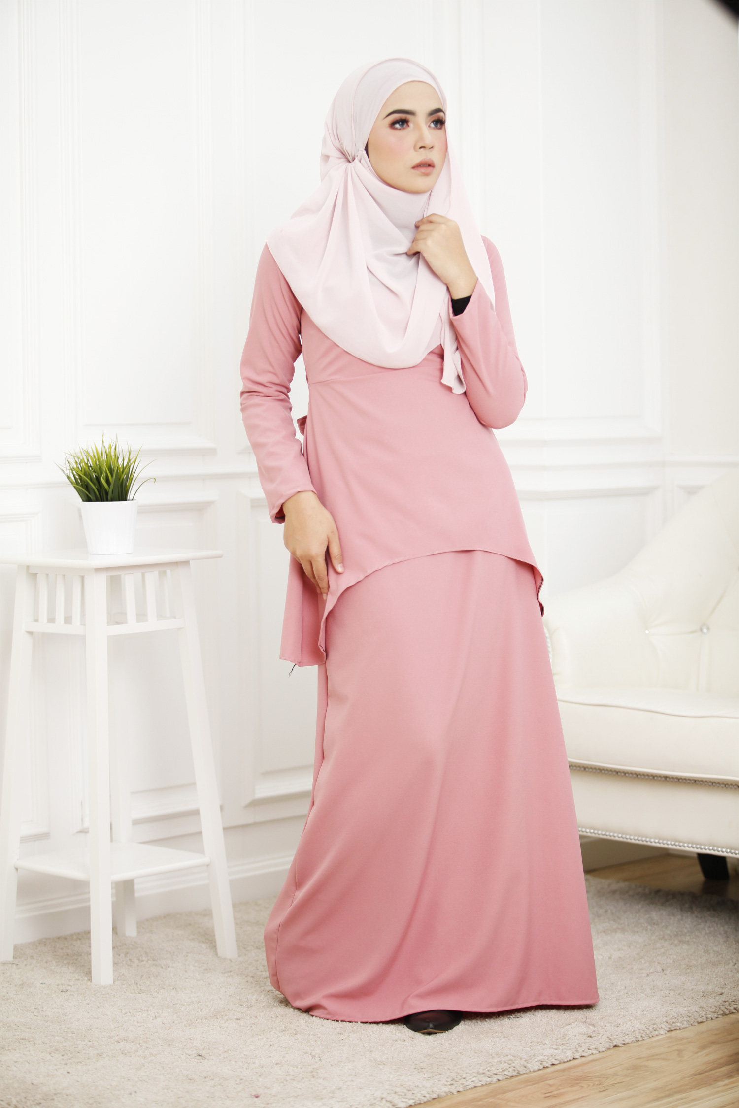 SW4460 Baju Kurung (Plus Size) Pink 