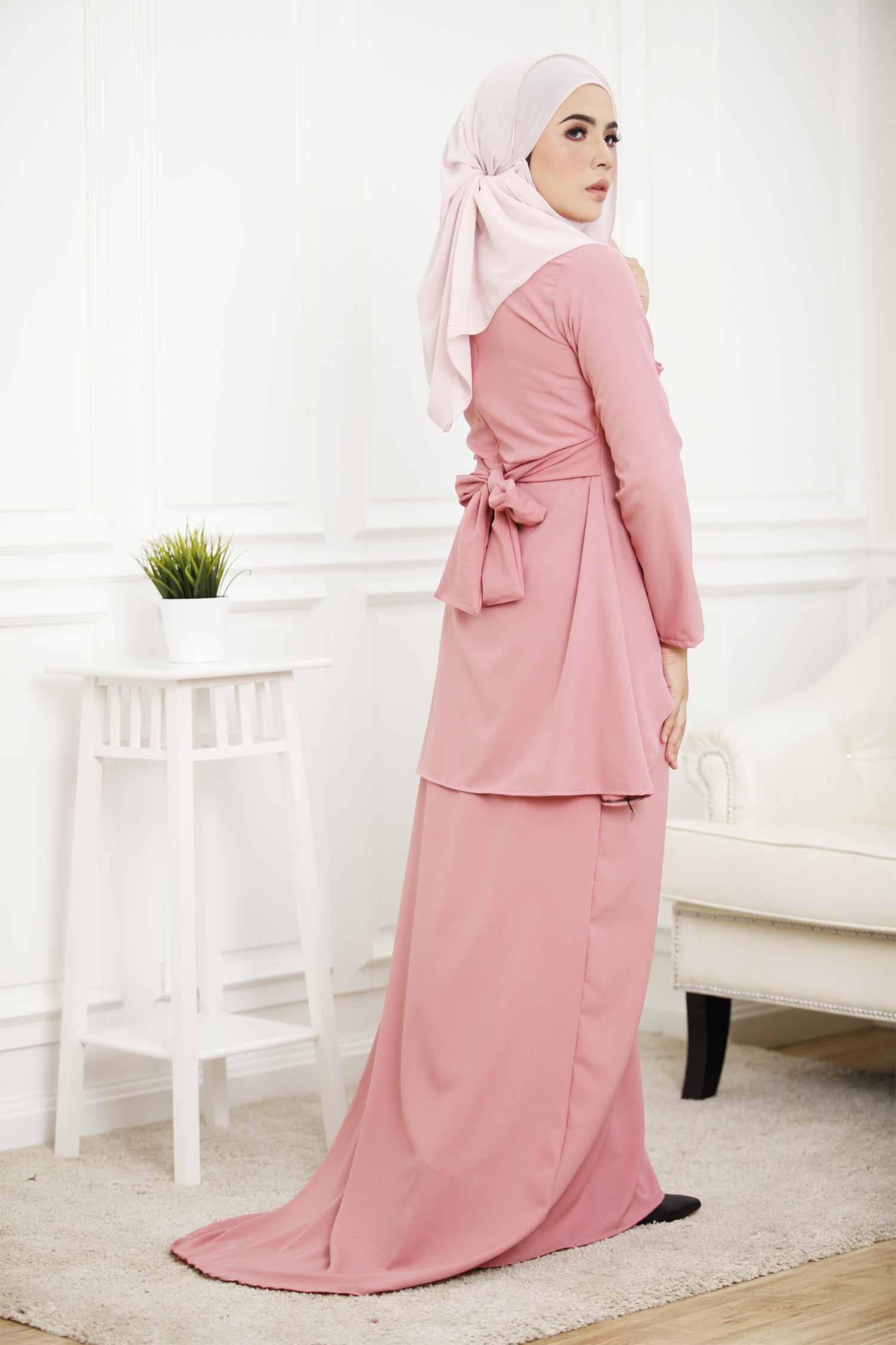 SW4460 Baju Kurung (Plus Size) Pink 
