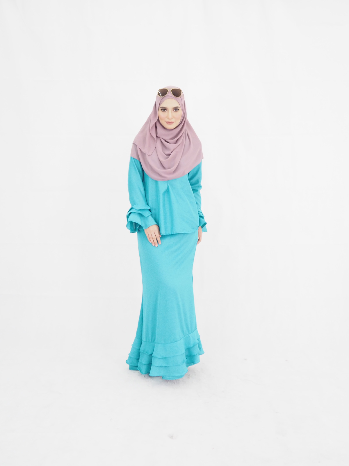 SW4461 Baju Kurung (Plus Size) Blue