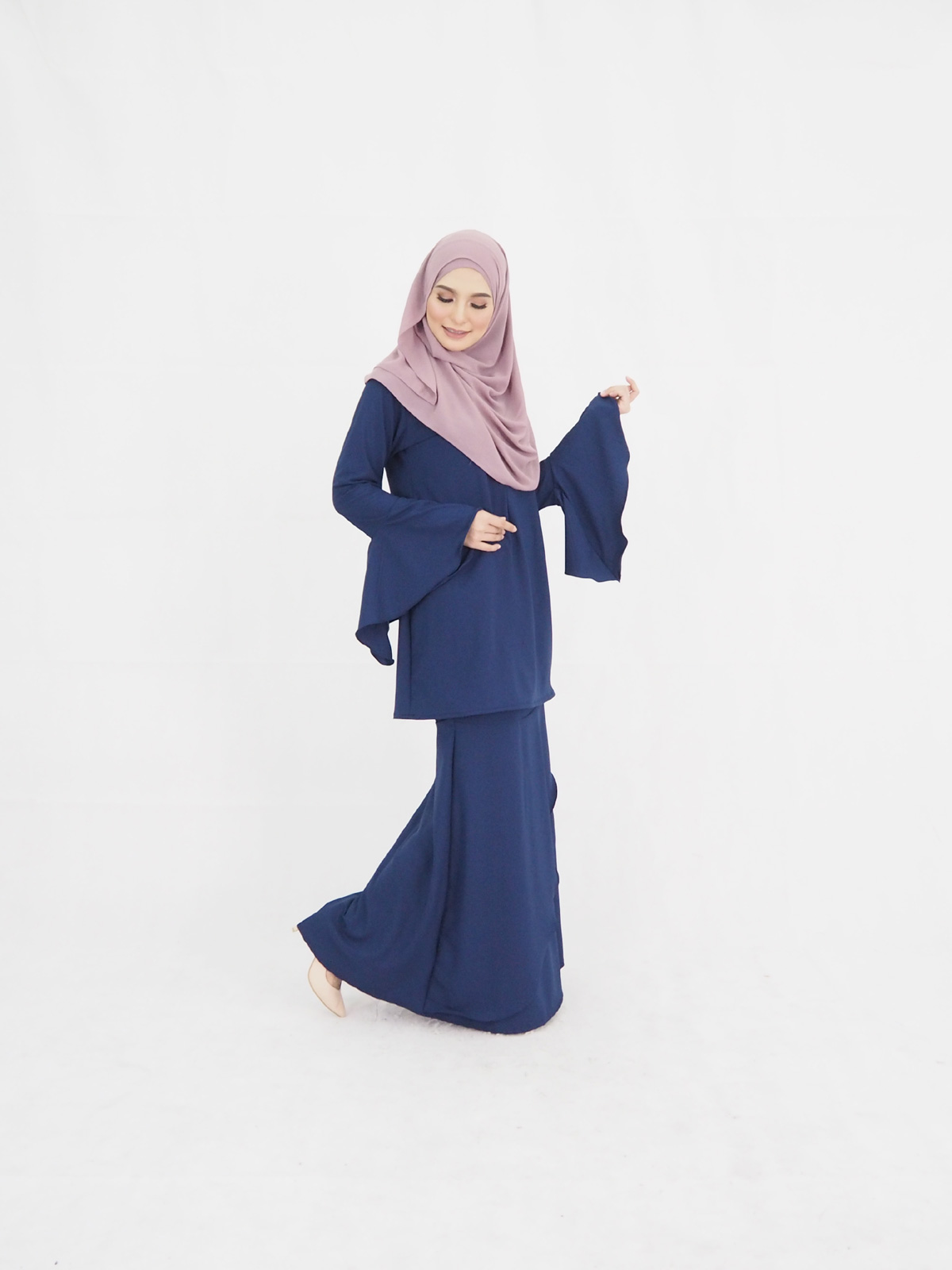 SW4462 Baju Kurung (PLUS SIZE) Dark Blue