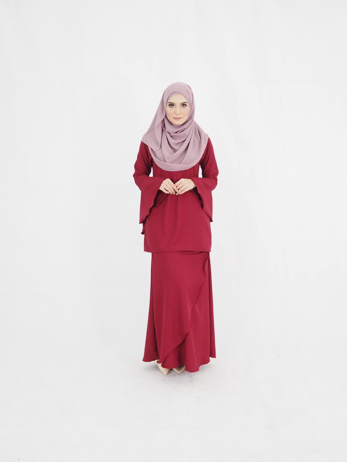 SW4462 Baju Kurung (PLUS SIZE) Maroon