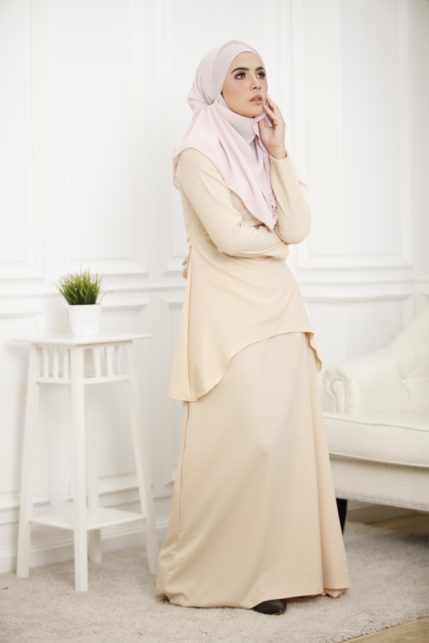 SW4464 Baju Kurung (Plus Size Breastfeeding) Cream