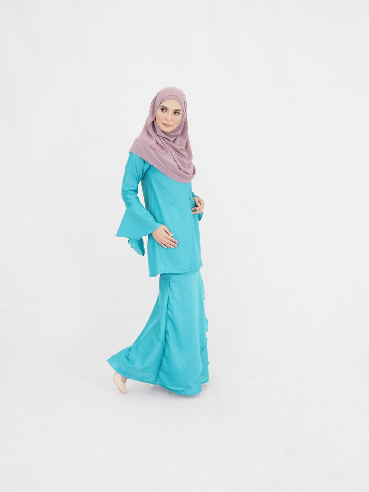 SW4468 Baju Kurung (Plus Size Breastfeeding) Blue