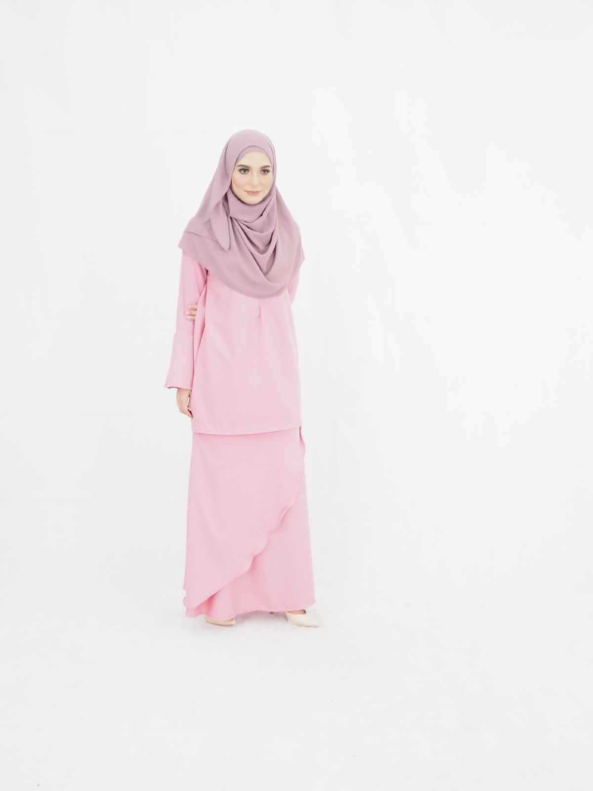 SW4468 Baju Kurung (Plus Size Breastfeeding) Pink