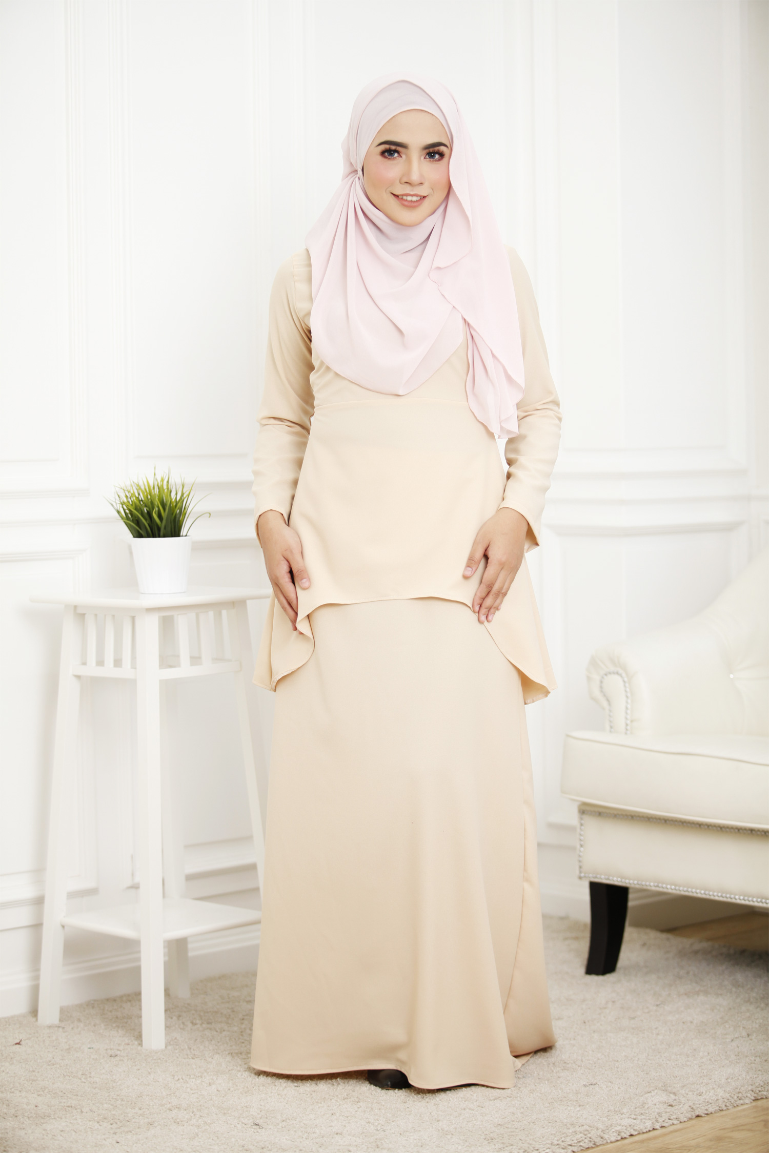 SW4469 Baju Kurung (Plus Size Maternity) Cream
