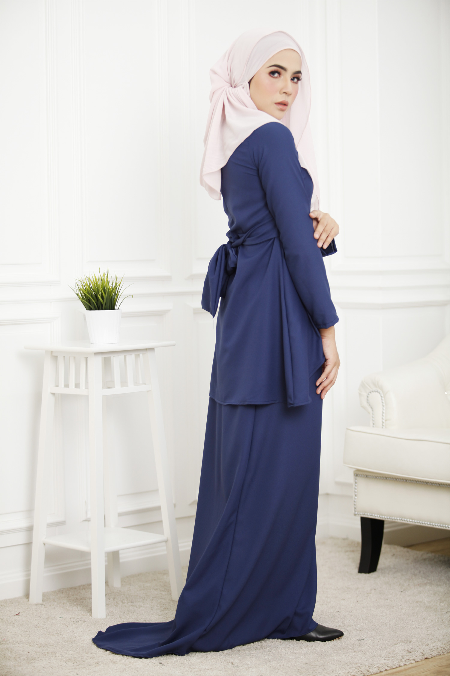 SW4469 Baju Kurung (Plus Size Maternity) Dark Blue