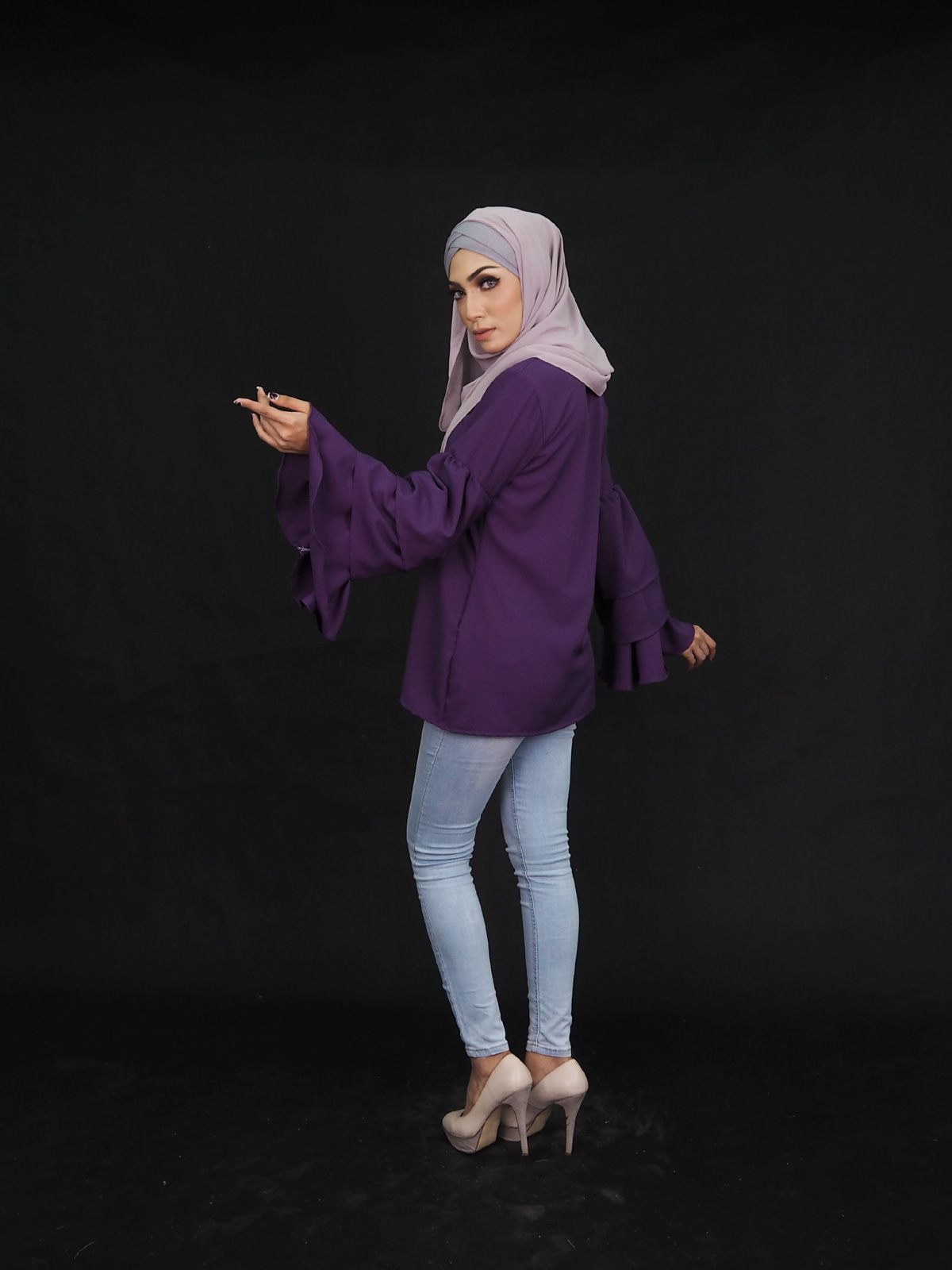 SW4470 Plus Size Maternity Blouse Purple