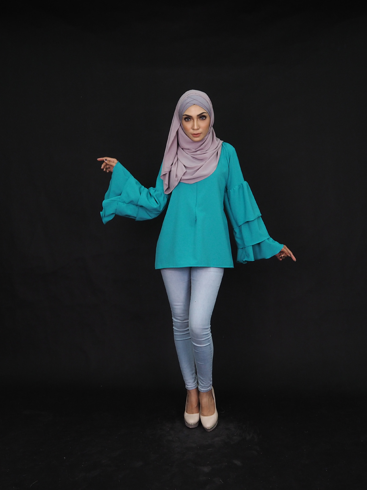 SW4470 Plus Size Maternity Blouse Turquoise