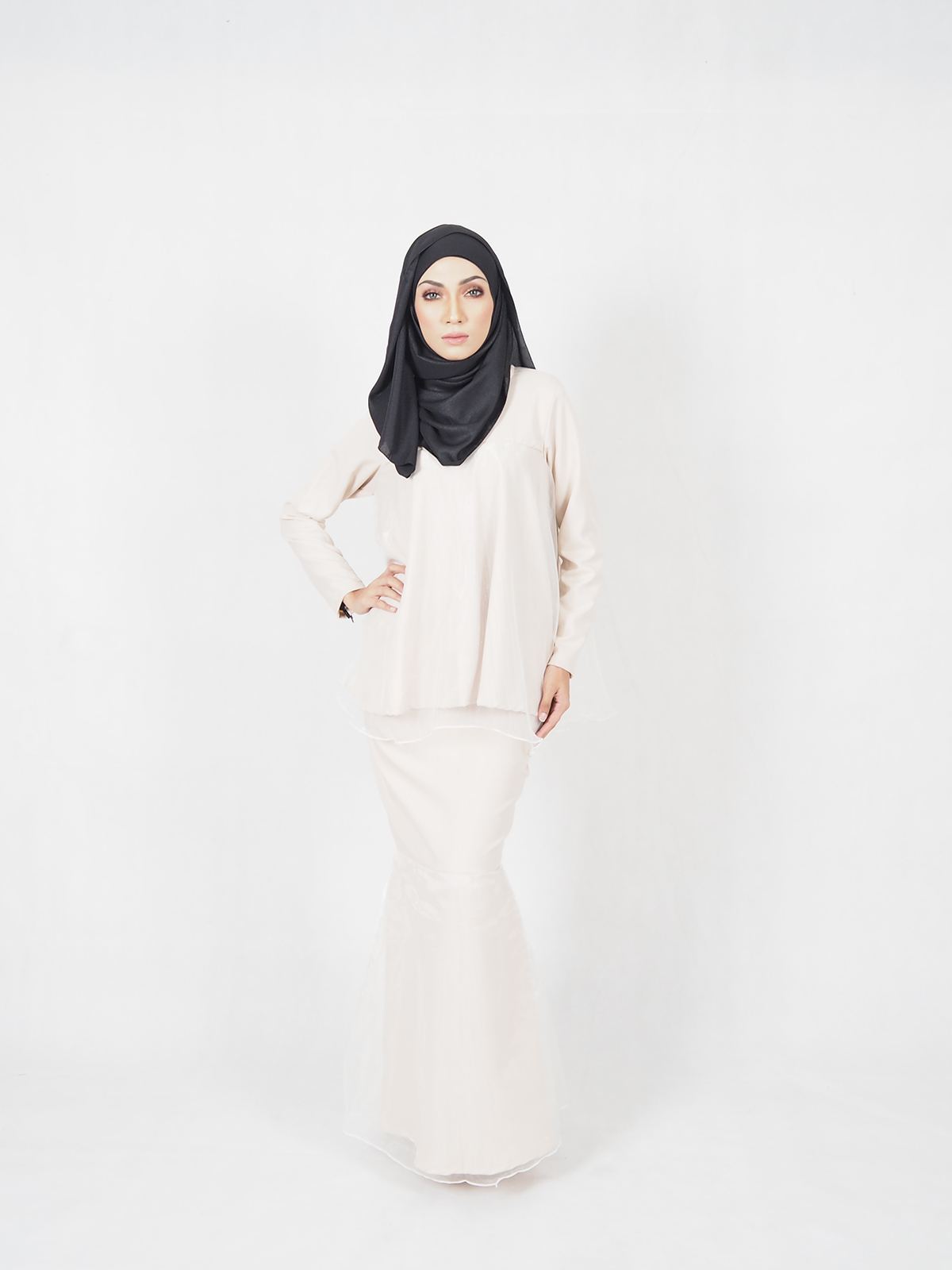 SW4495 Baju Kurung Cream
