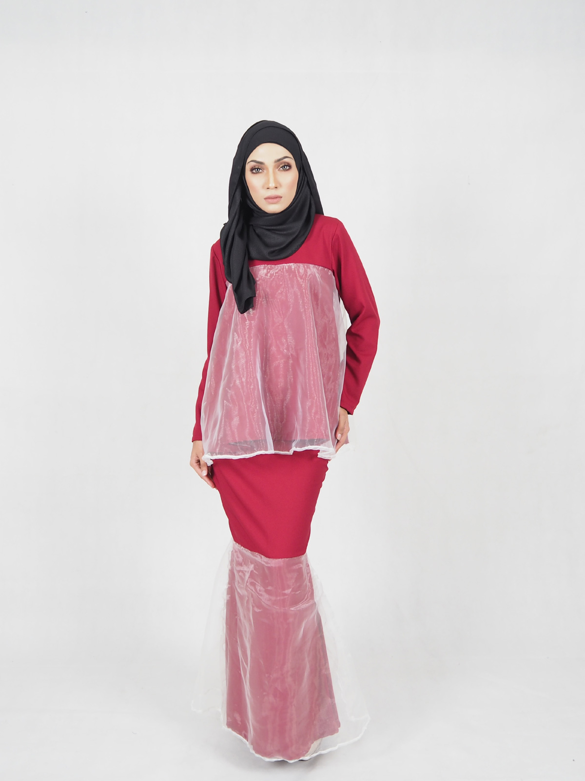 SW4502 Baju Kurung Maroon