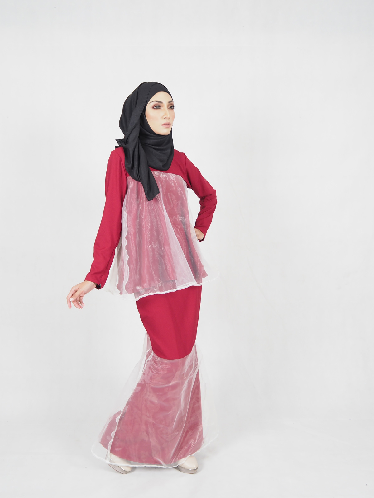 SW4502 Baju Kurung Maroon