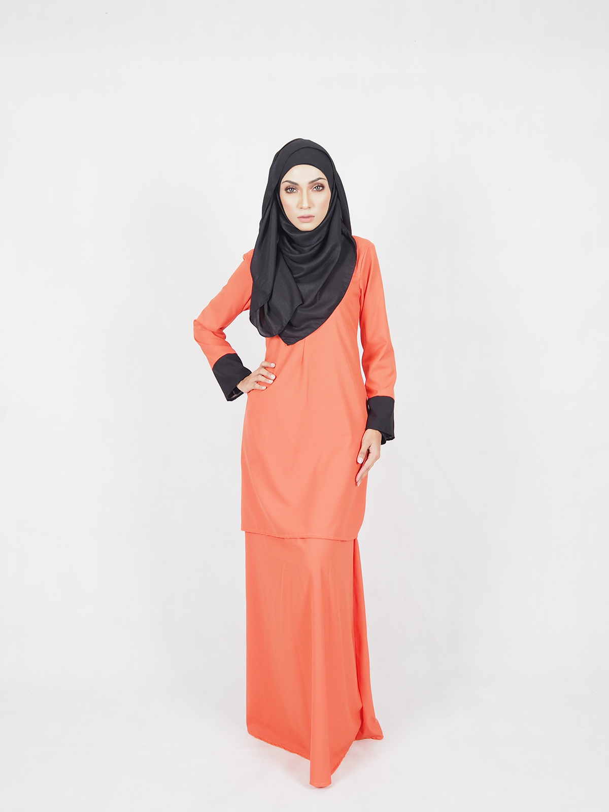 SW4503 Baju Kurung Orange
