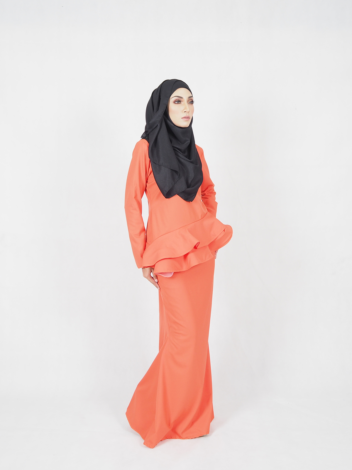 SW4507 Baju Kurung Orange 