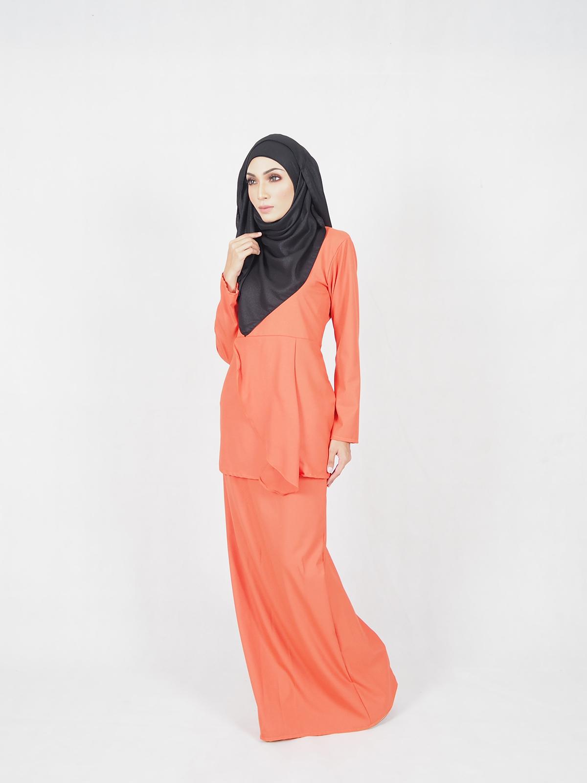 SW4508 Baju Kurung Orange 