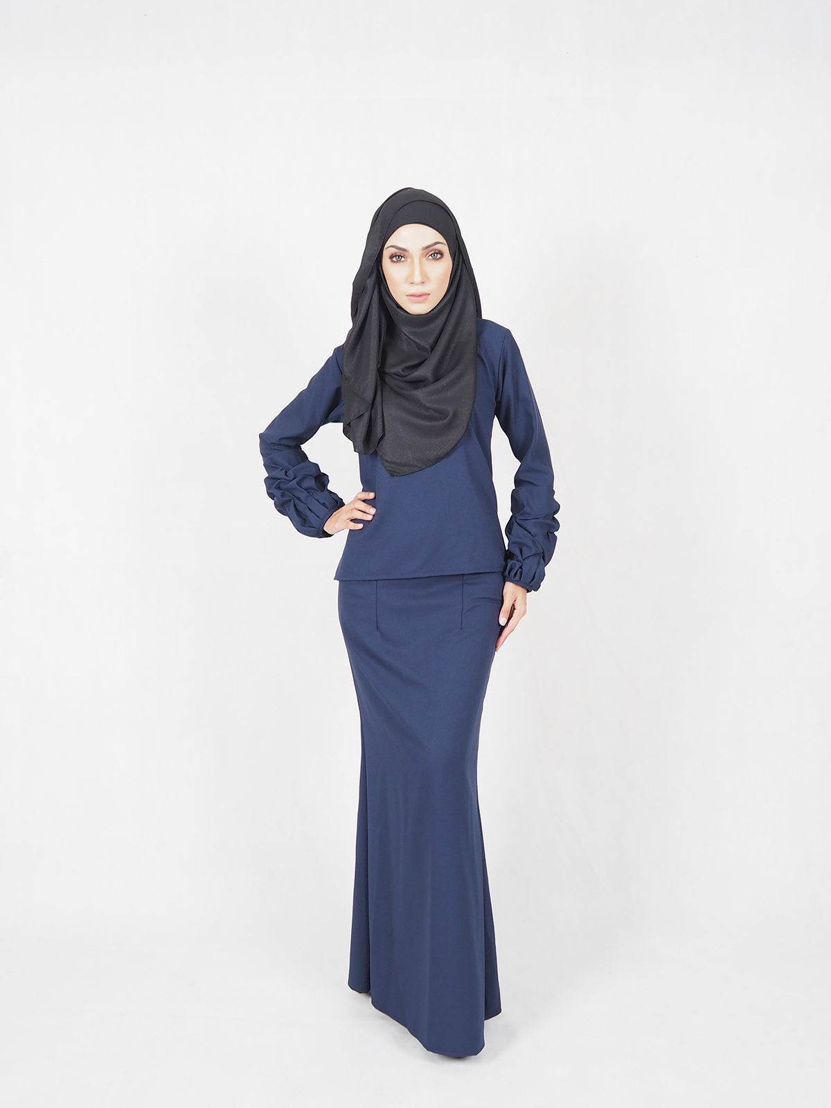 SW4517 Baju Kurung Dark Blue