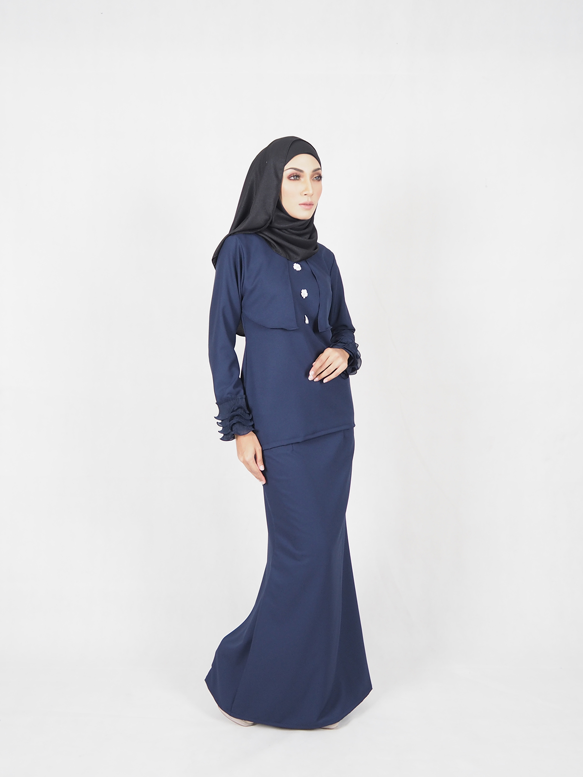 SW4519 Baju Kurung Dark Blue