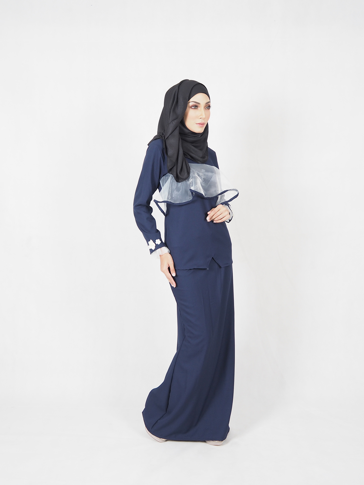 SW4522 Baju Kurung Dark Blue