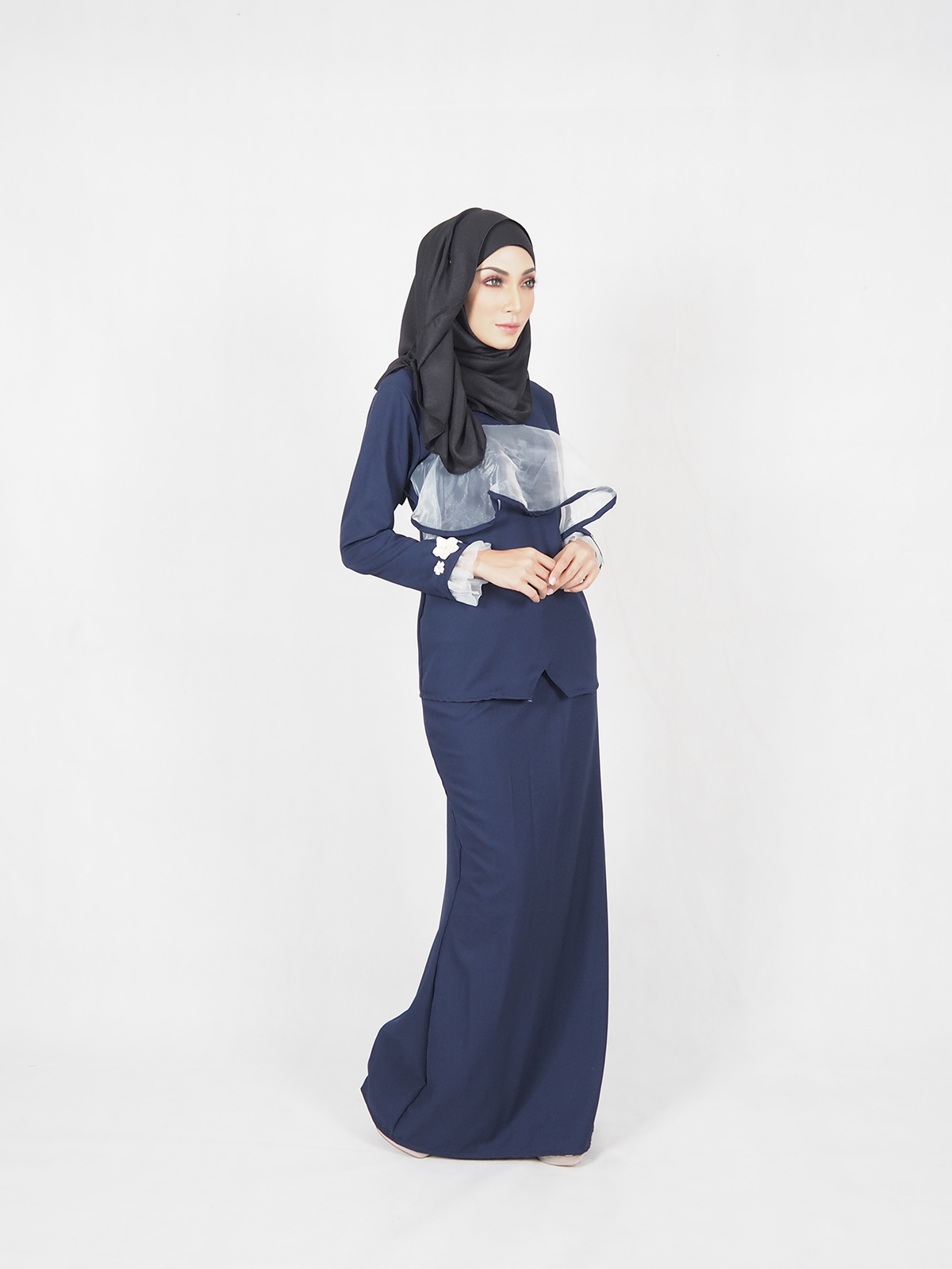 SW4522 Baju Kurung Dark Blue