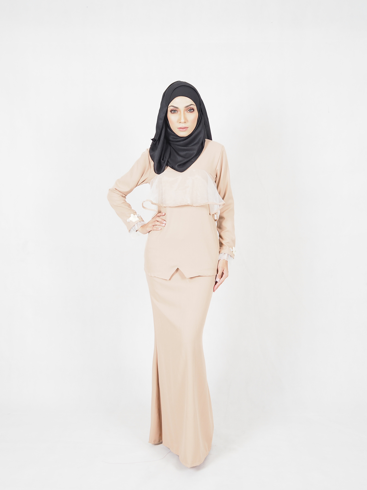 SW4522 Baju Kurung Dark Brown