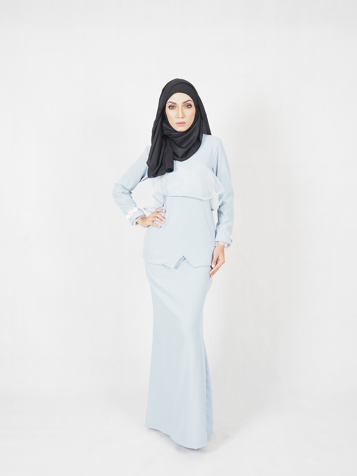 SW4522 Baju Kurung Light Blue