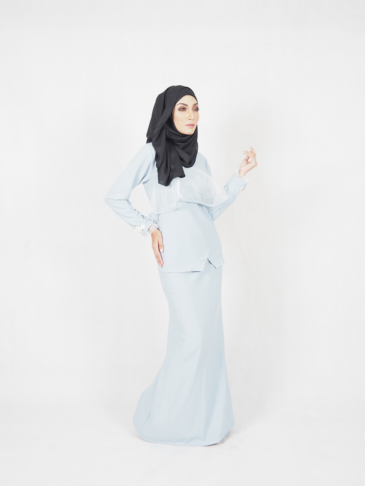 SW4522 Baju Kurung Light Blue