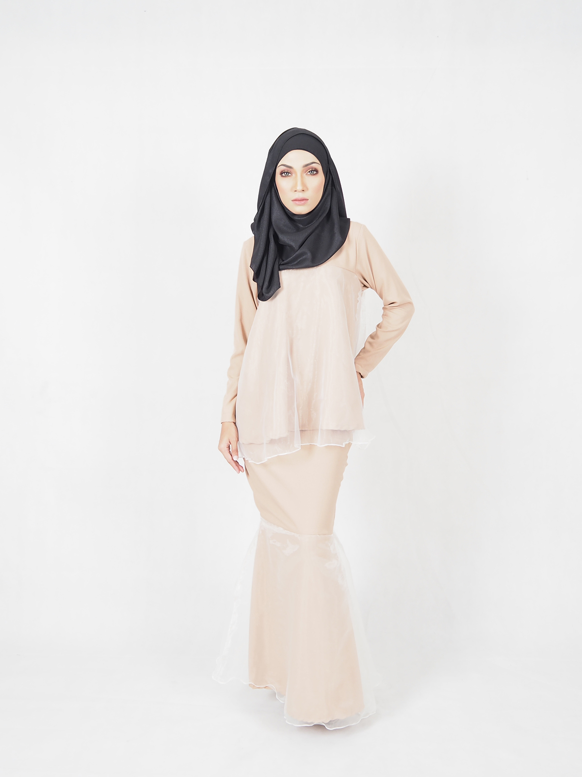 SW4523 Baju Kurung Dark Brown