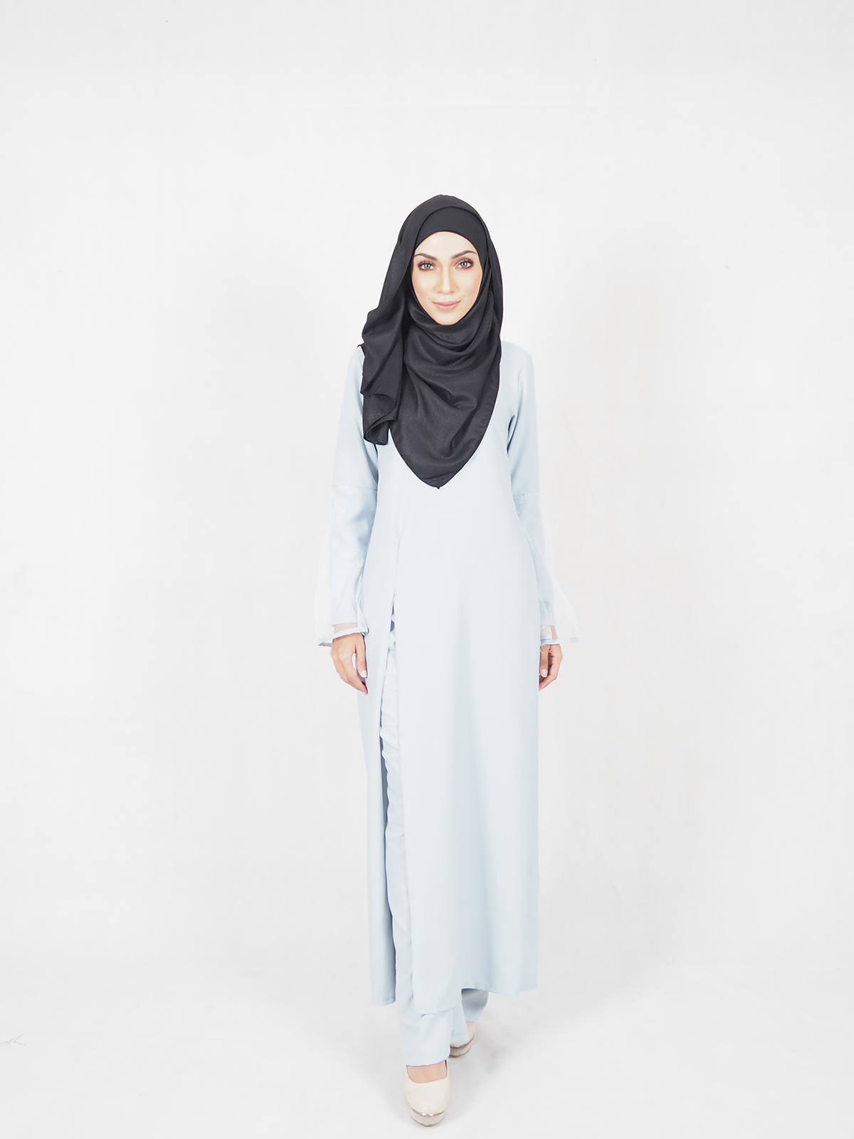 SW4534 Blouse & Pant Set Light Blue