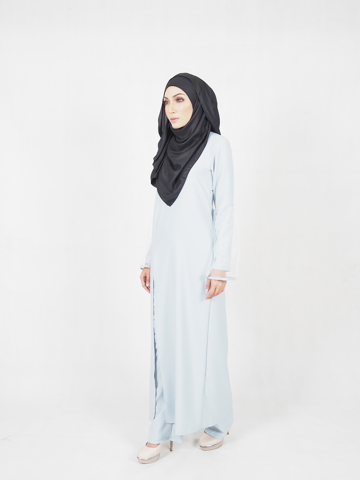 SW4534 Blouse & Pant Set Light Blue