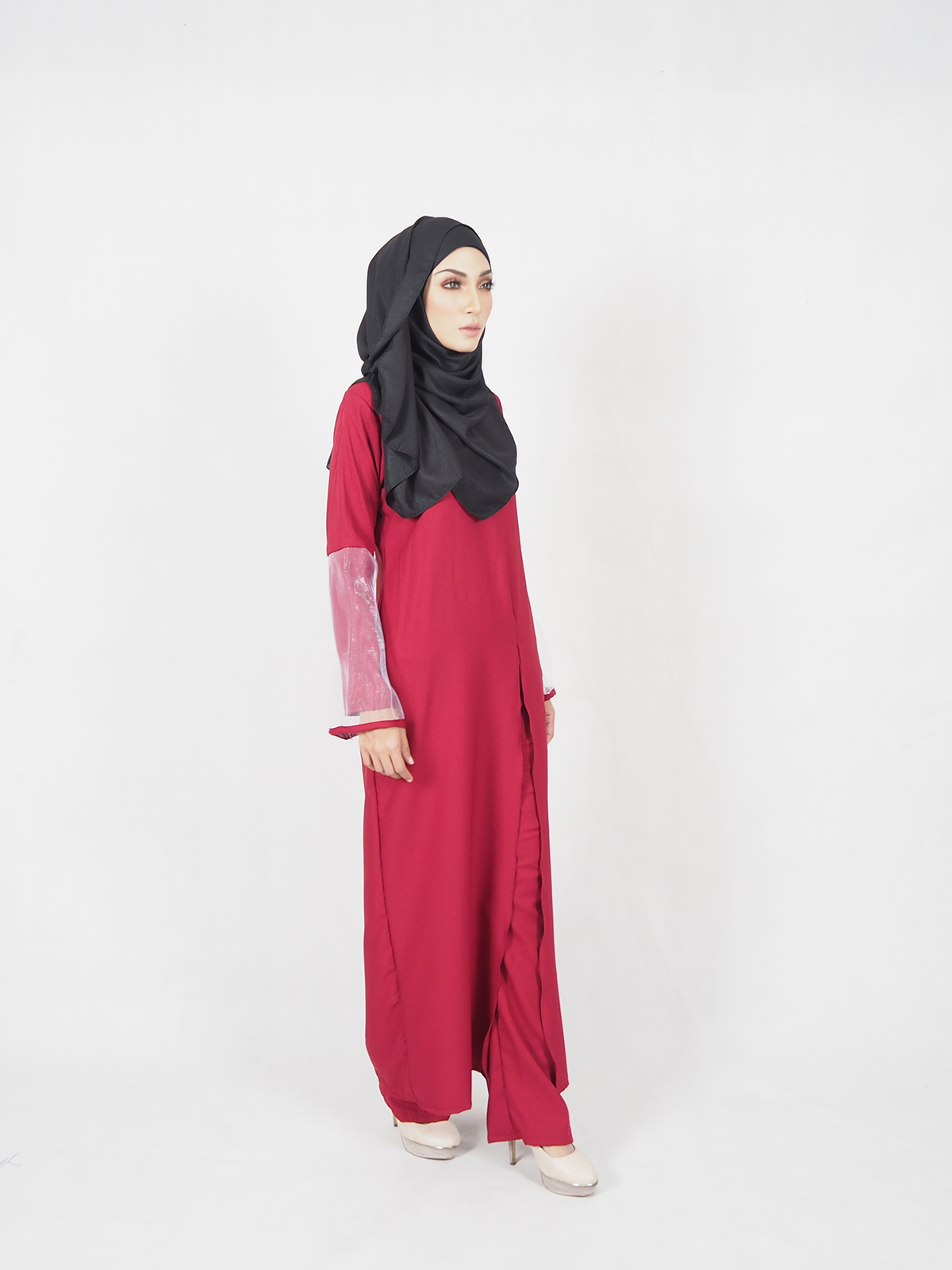 SW4534 Blouse & Pant Set Maroon