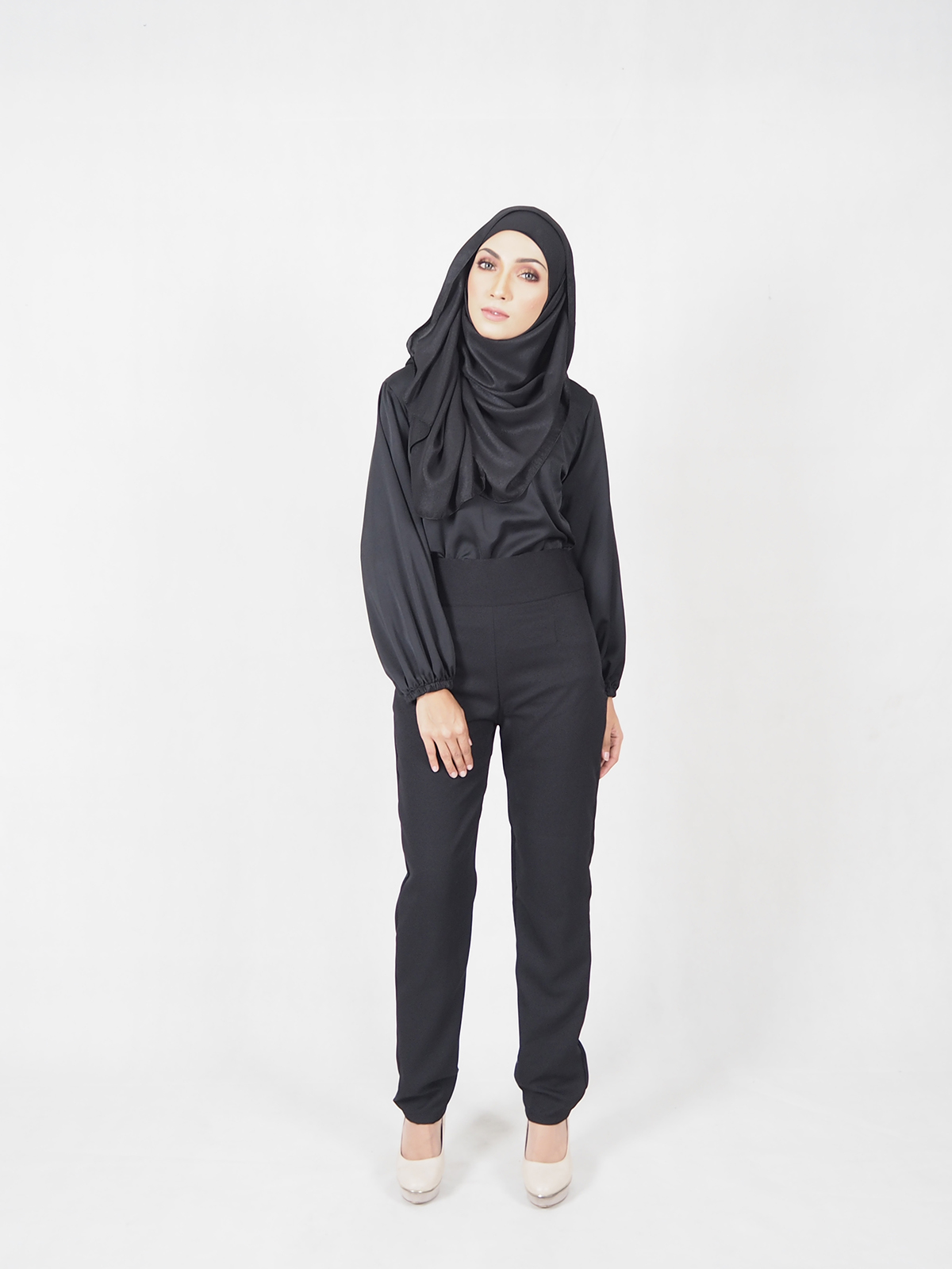 SW4535 Blouse & Pant Set Black