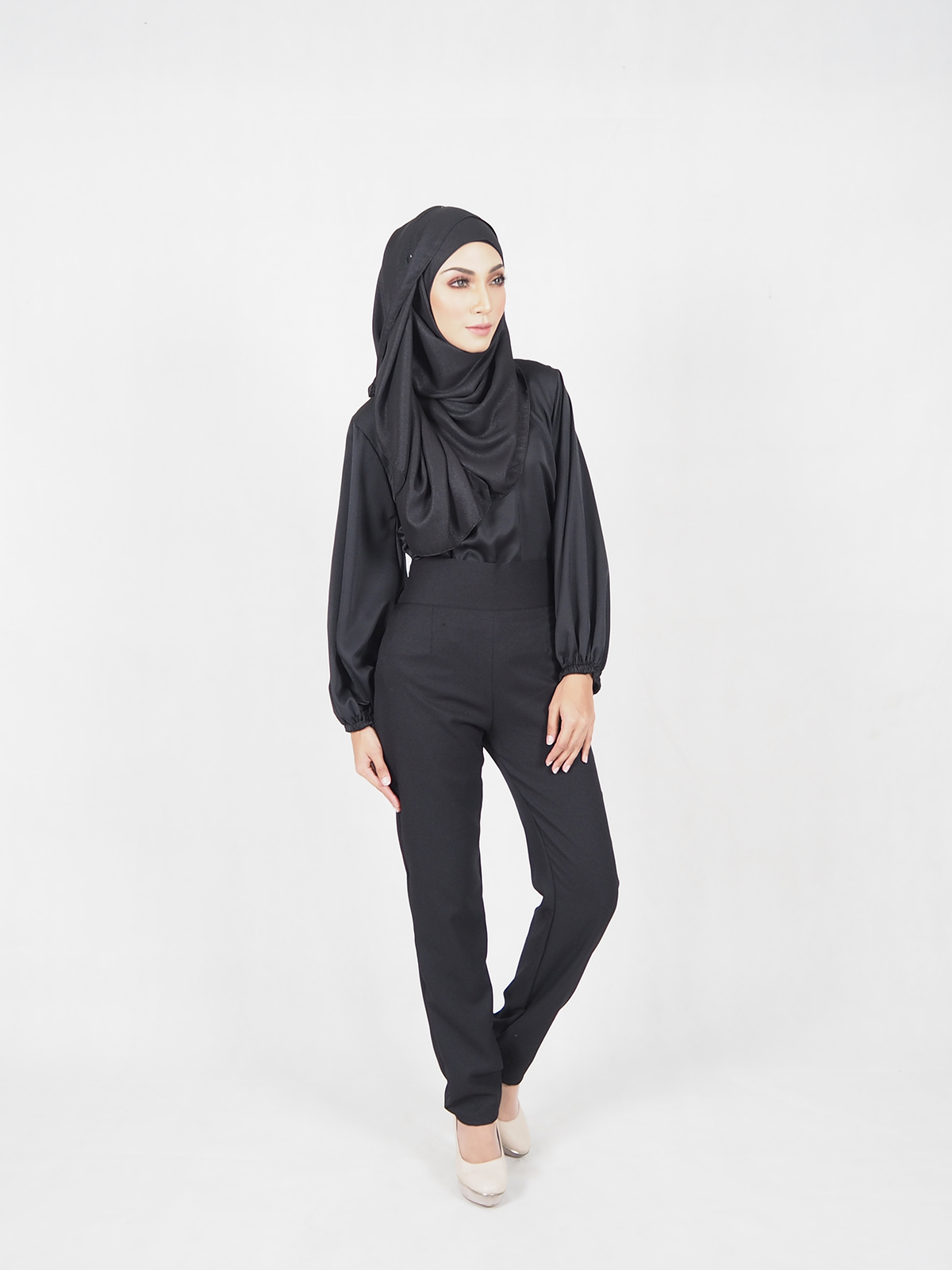 SW4535 Blouse & Pant Set Black