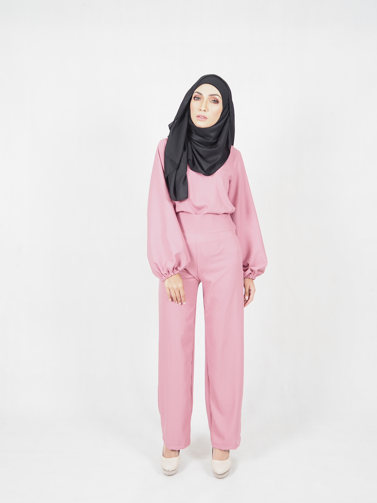 SW4535 Blouse & Pant Set Pink