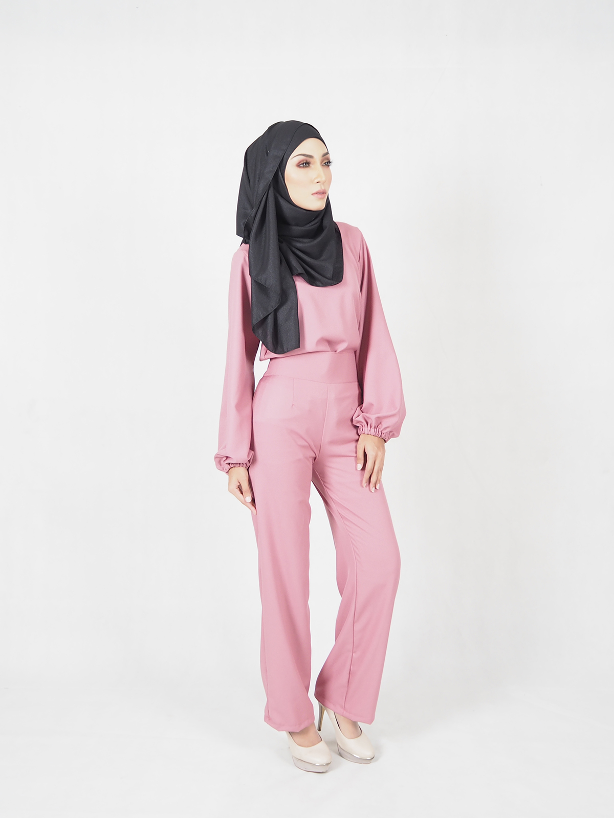SW4535 Blouse & Pant Set Pink