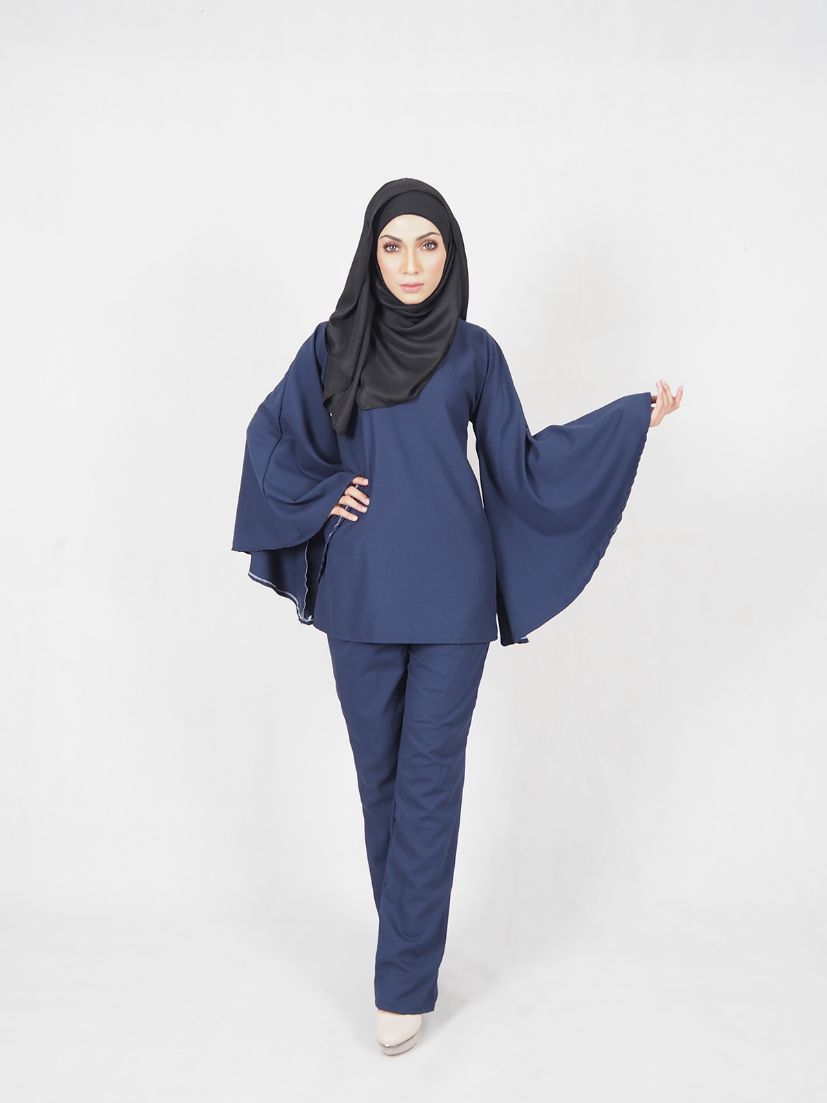 SW4536 Blouse & Pant Set Dark Blue