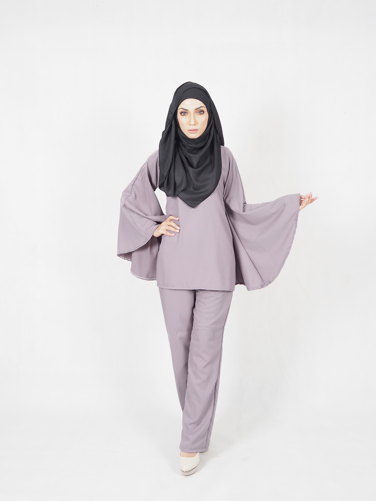 SW4536 Blouse & Pant Set Grey