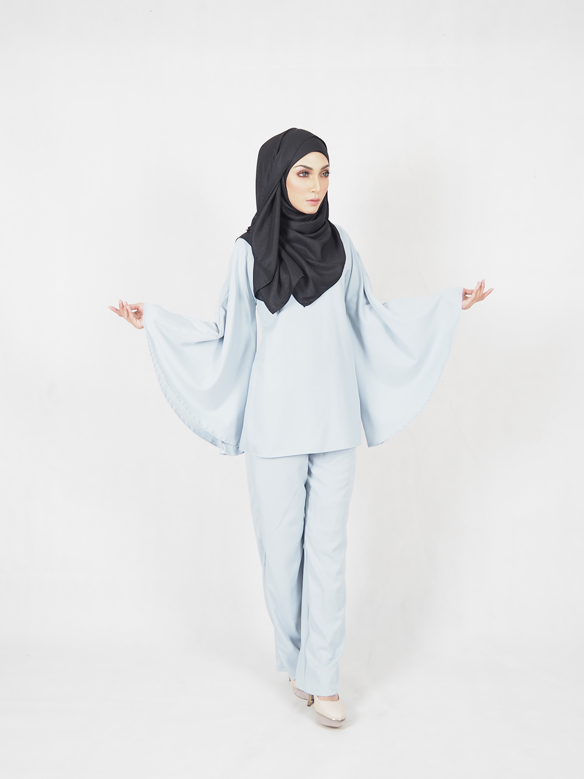 SW4536 Blouse & Pant Set Light Blue