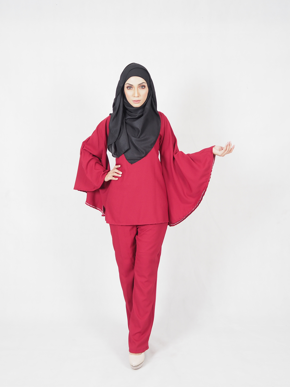 SW4536 Blouse & Pant Set Maroon