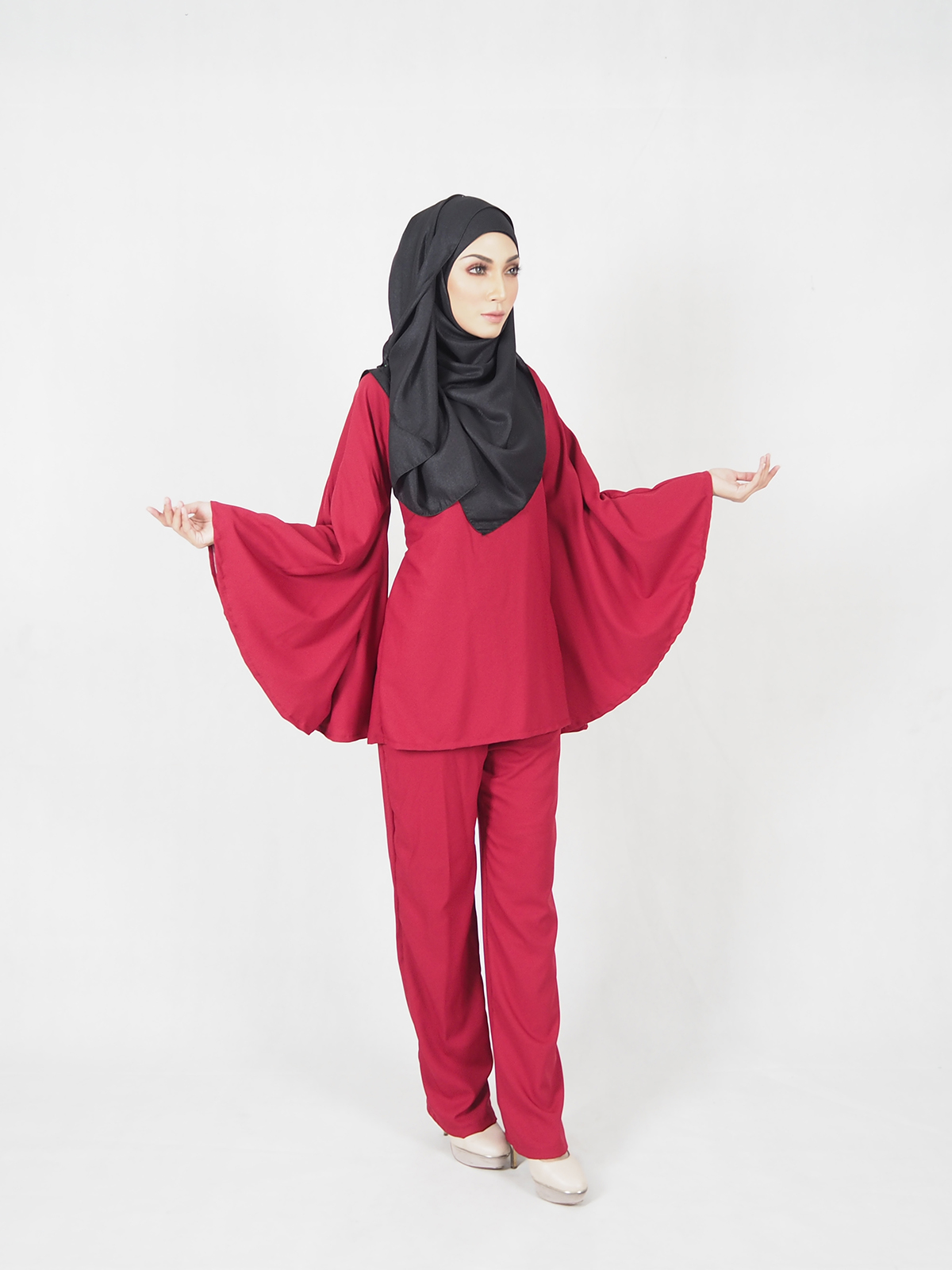 SW4536 Blouse & Pant Set Maroon