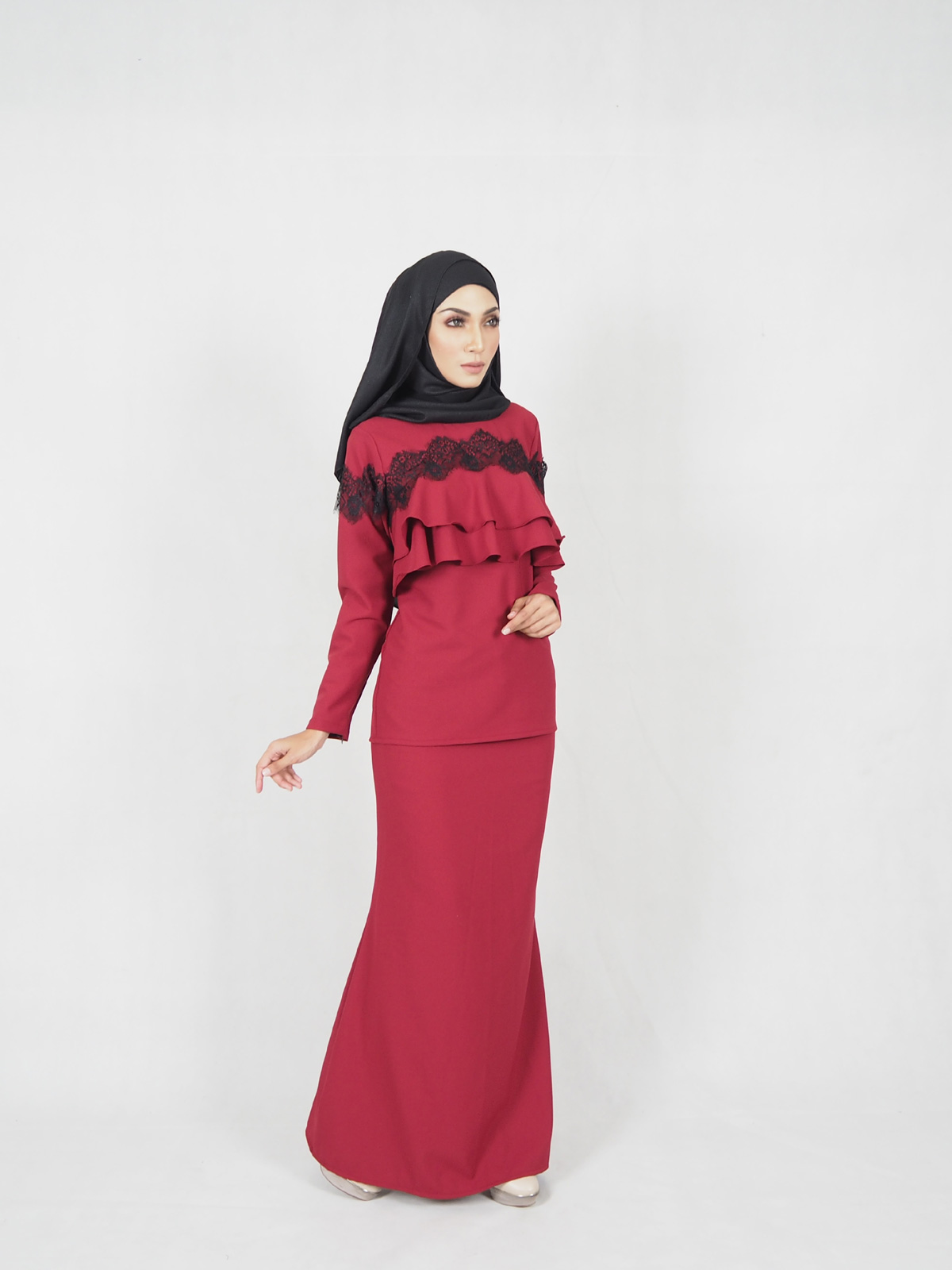 SW4546 Baju Kurung (Plus Size) Maroon
