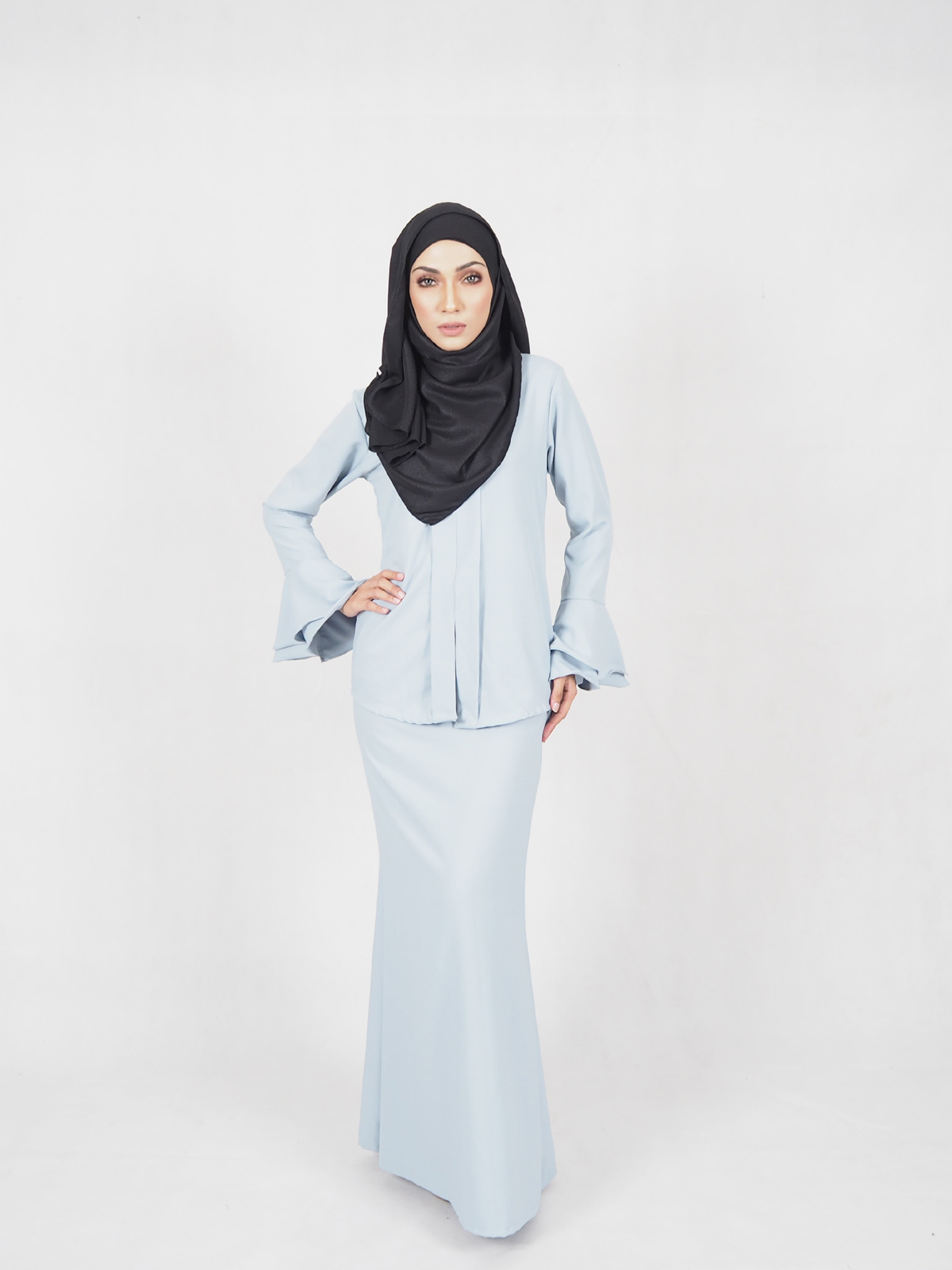 SW4547 Kebaya (Plus Size) Light Blue