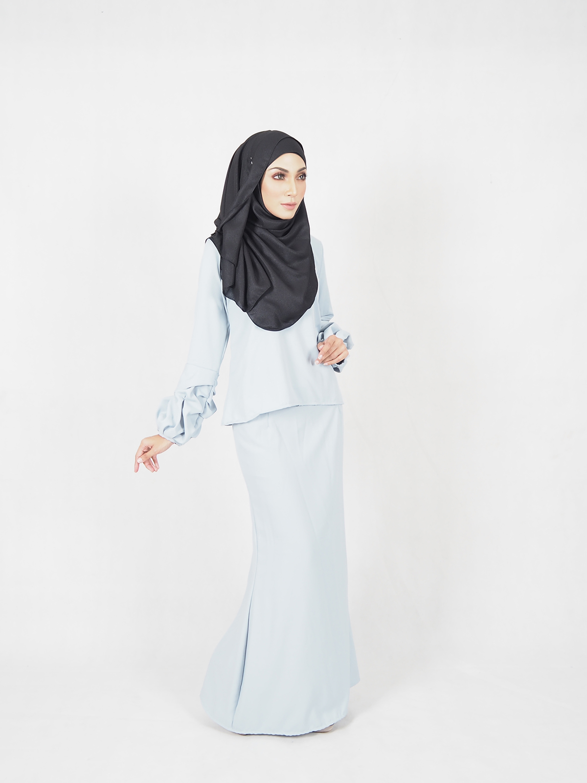 SW4563 Baju Kurung (Plus Size) Light Blue