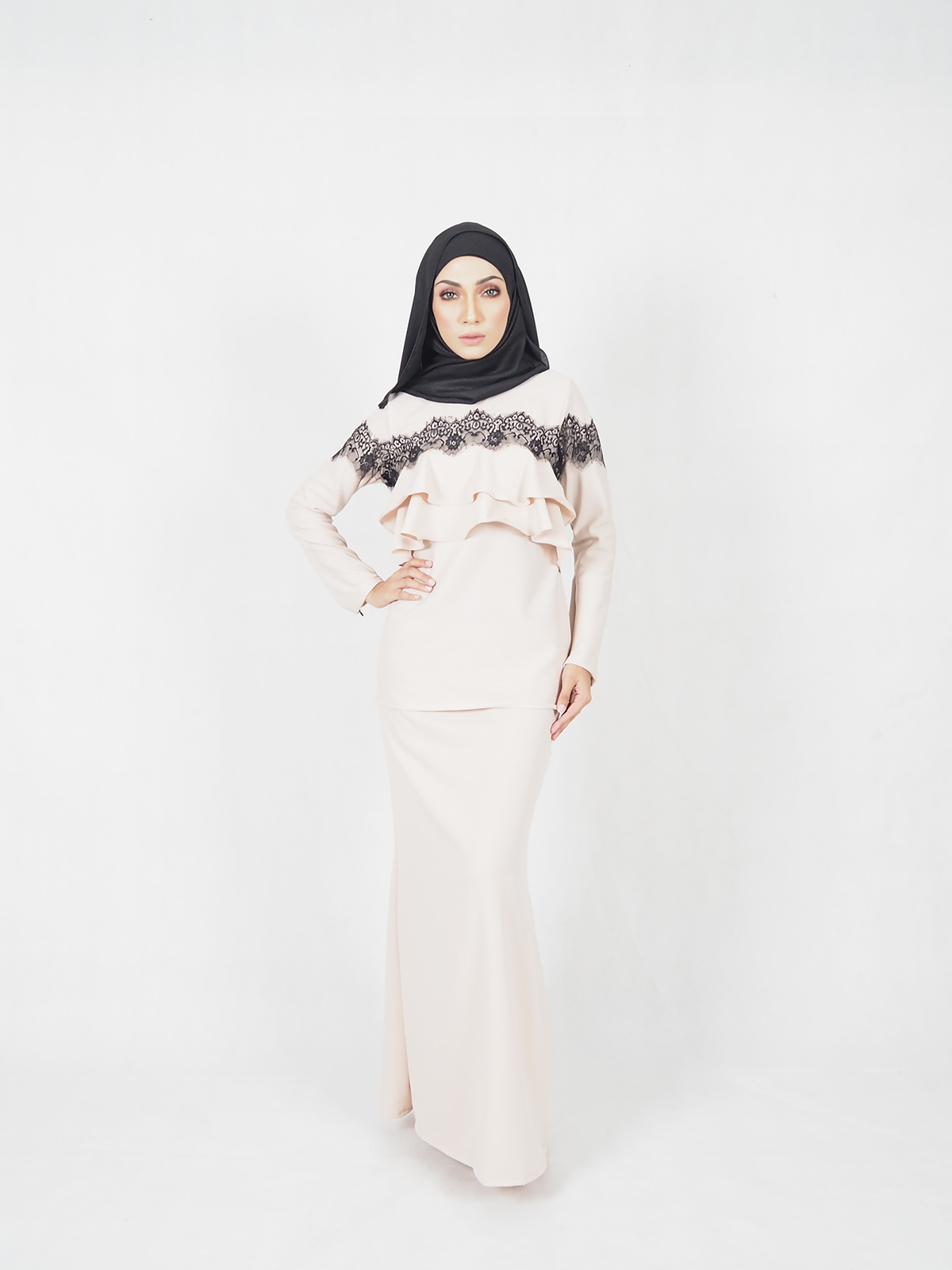 SW4567 Baju Kurung (Plus Size) Cream