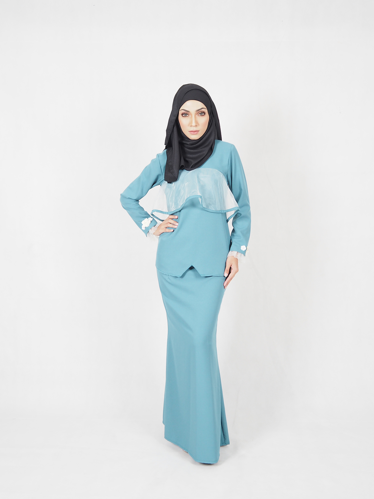 SW4571 Baju Kurung (Plus Size) Blue