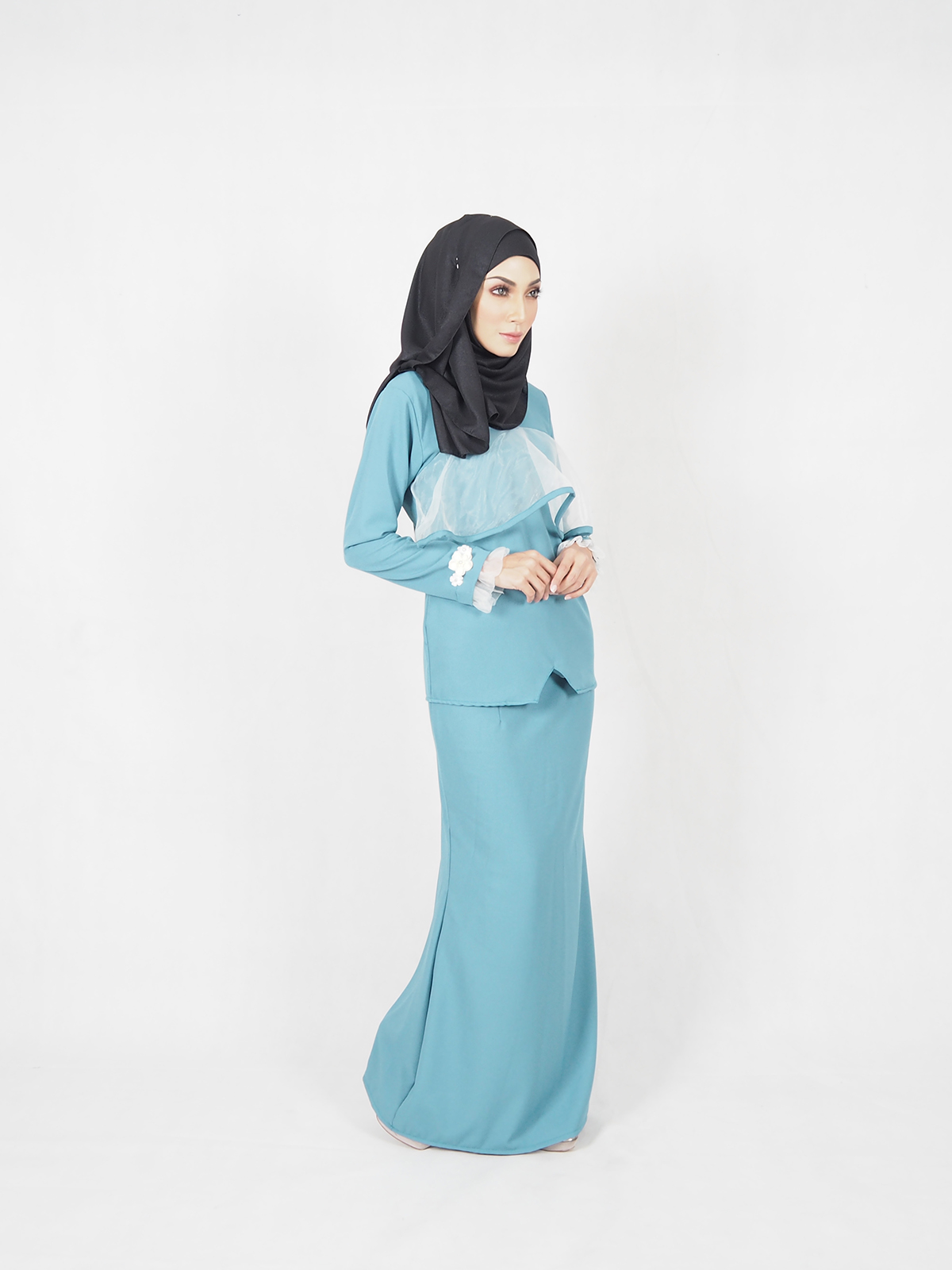 SW4571 Baju Kurung (Plus Size) Blue
