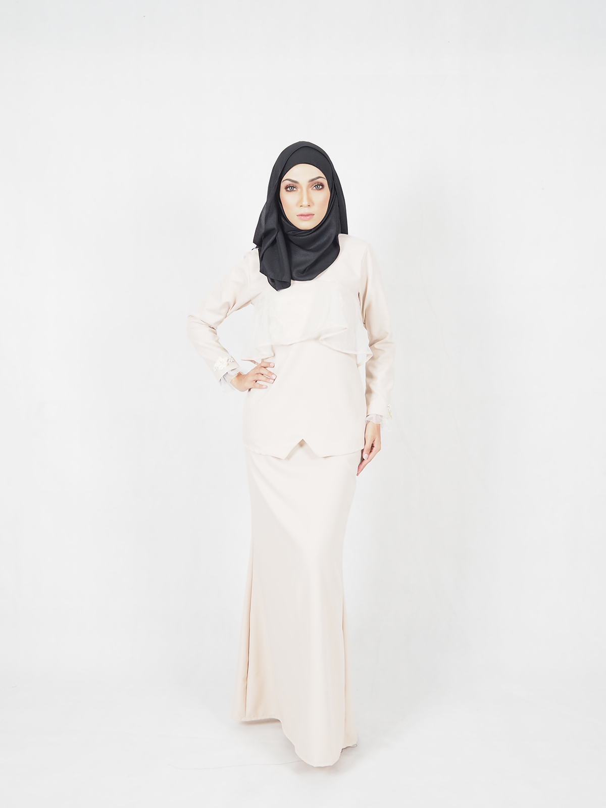 SW4571 Baju Kurung (Plus Size) Cream