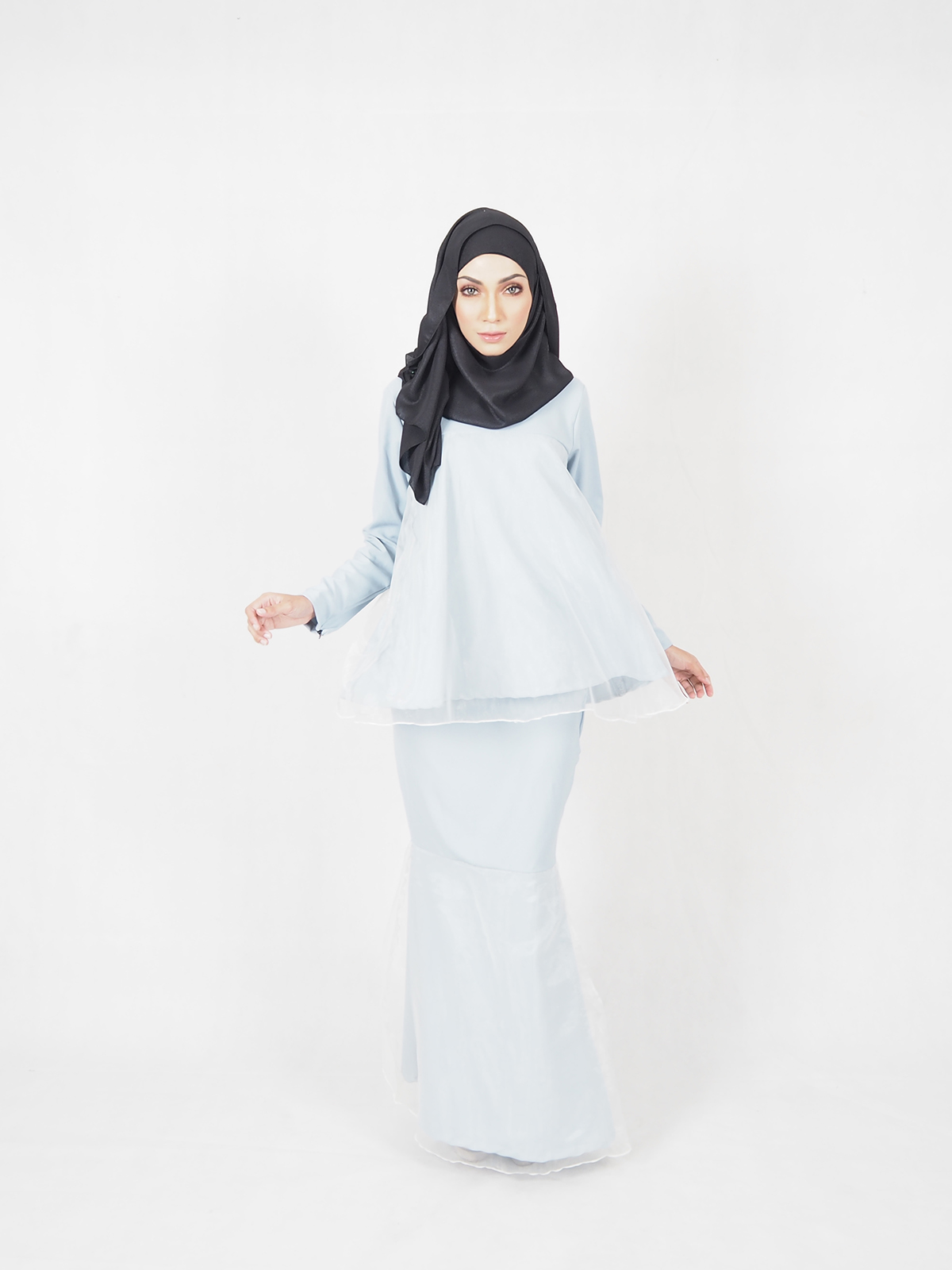 SW4572 Baju Kurung (Plus Size) Light Blue