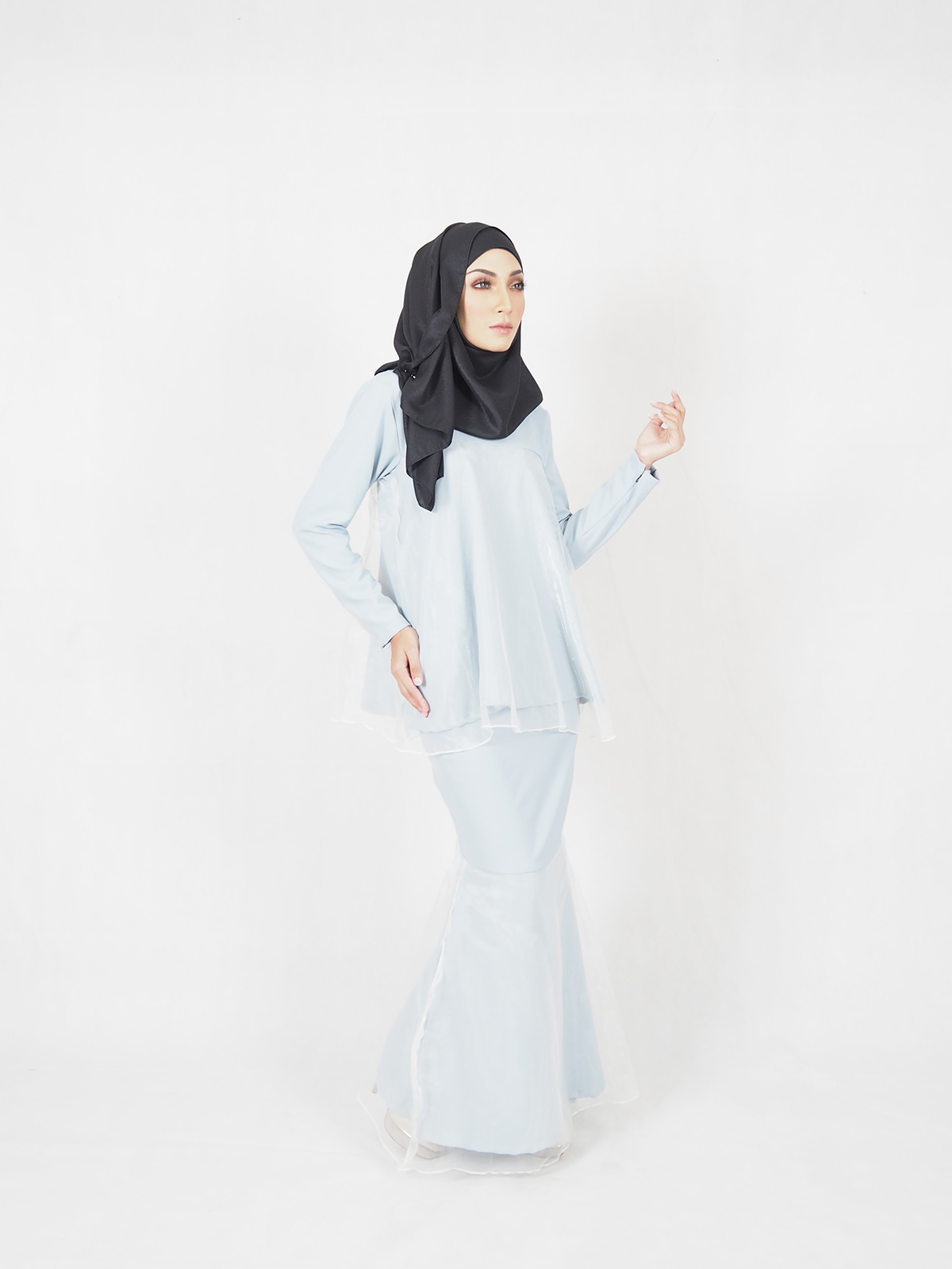 SW4572 Baju Kurung (Plus Size) Light Blue